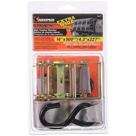 Keeper 14'X2" Ratchet Tie-Down, 500Lbs WLL 5517